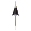 Nuvo Tango 1-Light Wall Sconce - Matte Black with Burnished Brass 60/7467